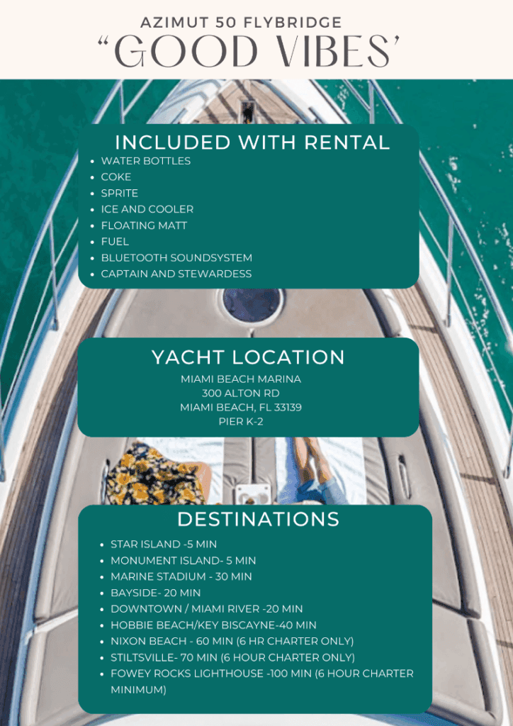 50ft Azimut “Good Vibes” Yacht Rental Miami 🥂 | Party Charter 3 %Miami Yacht Rentals%