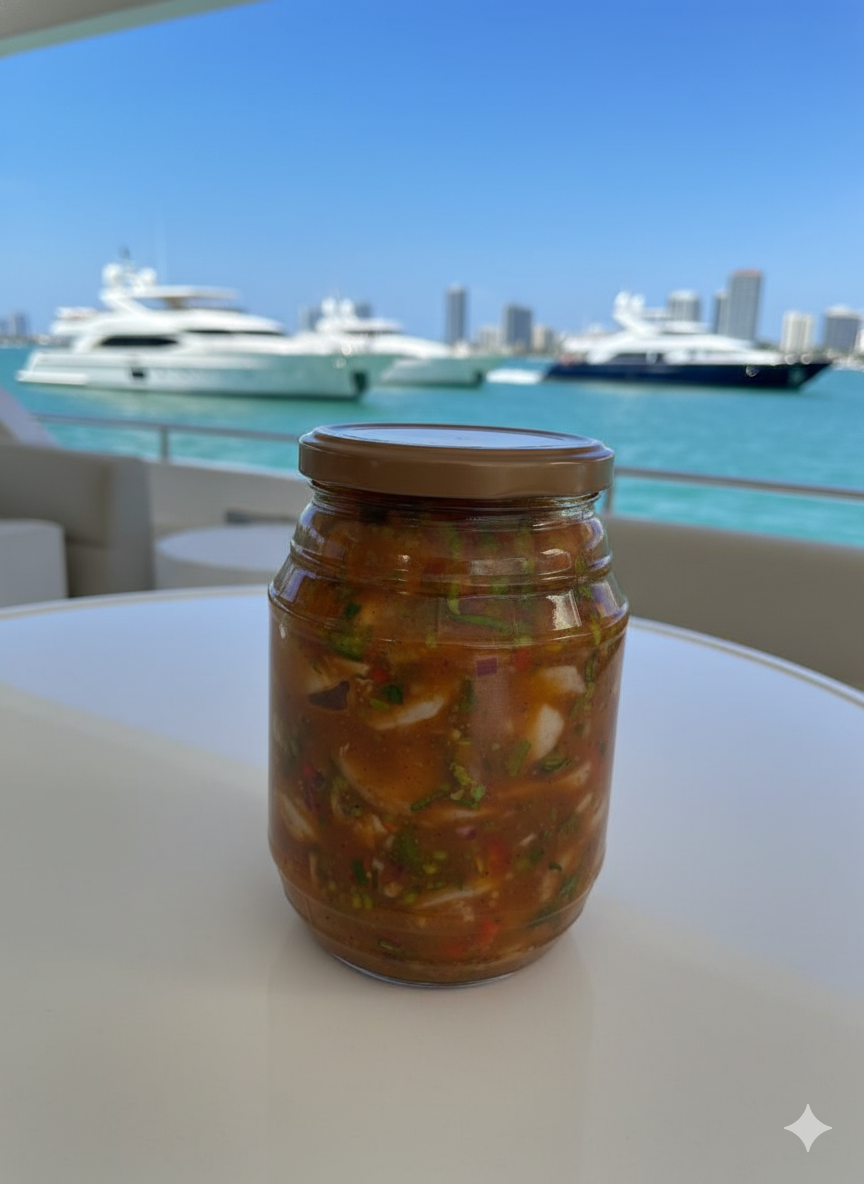 Ceviche on Miami yacht rental