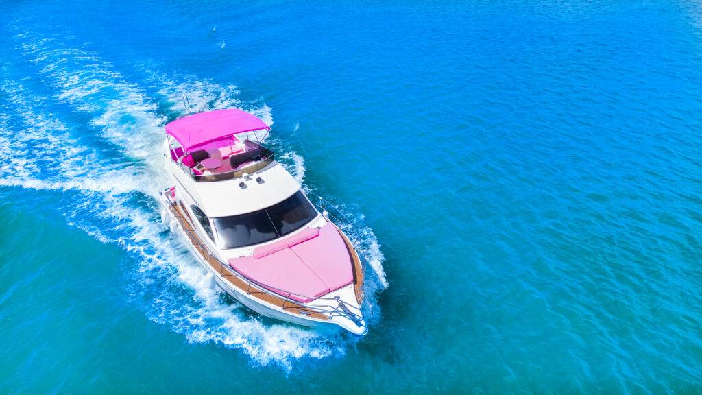 50ft Rodman Pink Miami Yacht Rental | Rosé Yacht from $1000 1 %Miami Yacht Rentals%