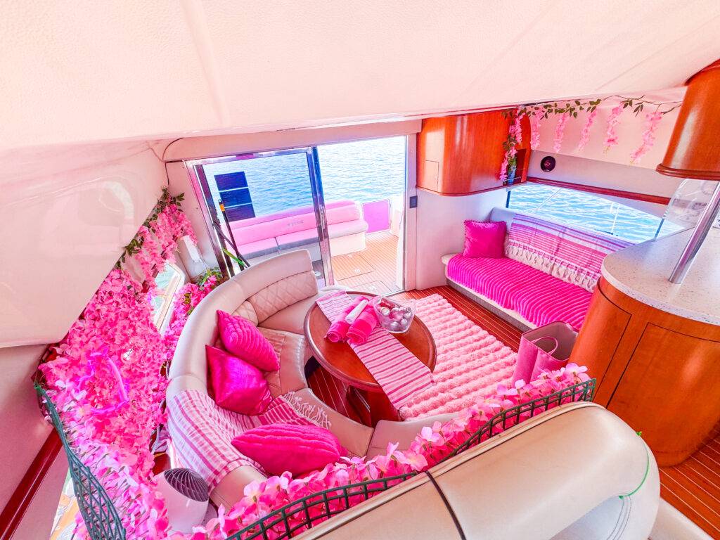 50ft Rodman Pink Miami Yacht Rental | Rosé Yacht from $1000 11 %Miami Yacht Rentals%