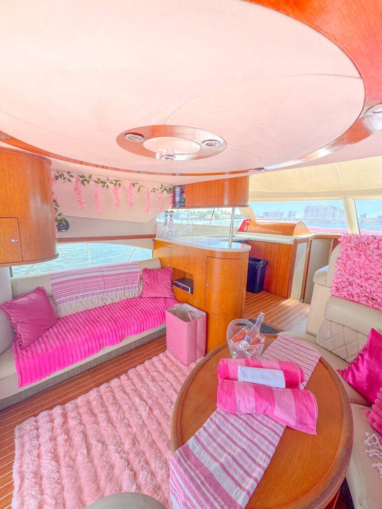 50ft Rodman Pink Miami Yacht Rental | Rosé Yacht from $1000 9 %Miami Yacht Rentals%