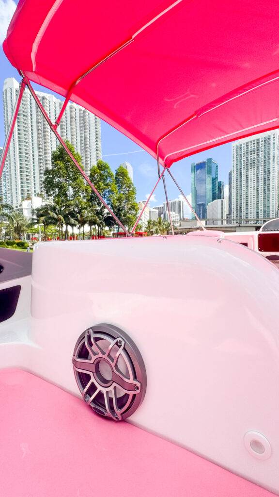 50ft Pink Maxum Miami Yacht Rental | The Barbie Yacht from $1000 10 %Miami Yacht Rentals%