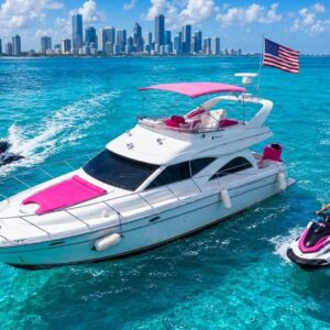 50ft Pink Maxum “Bad Bunny” – Luxury Yacht Charter | Miami | Feeling Yachty