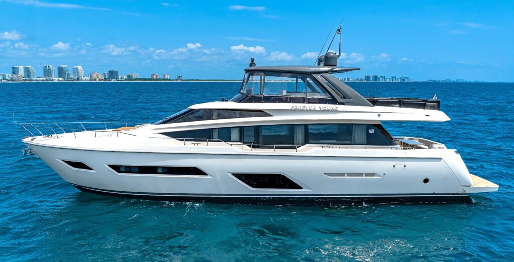 78ft Ferretti Mega Yacht Charter 31 %Miami Yacht Rentals%