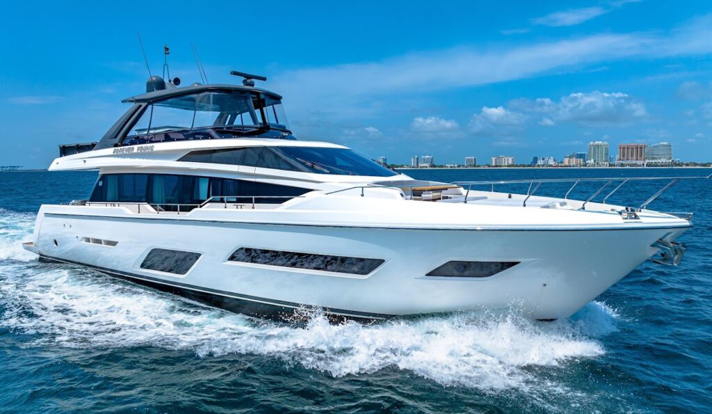78ft Ferretti Mega Yacht Charter 28 %Miami Yacht Rentals%