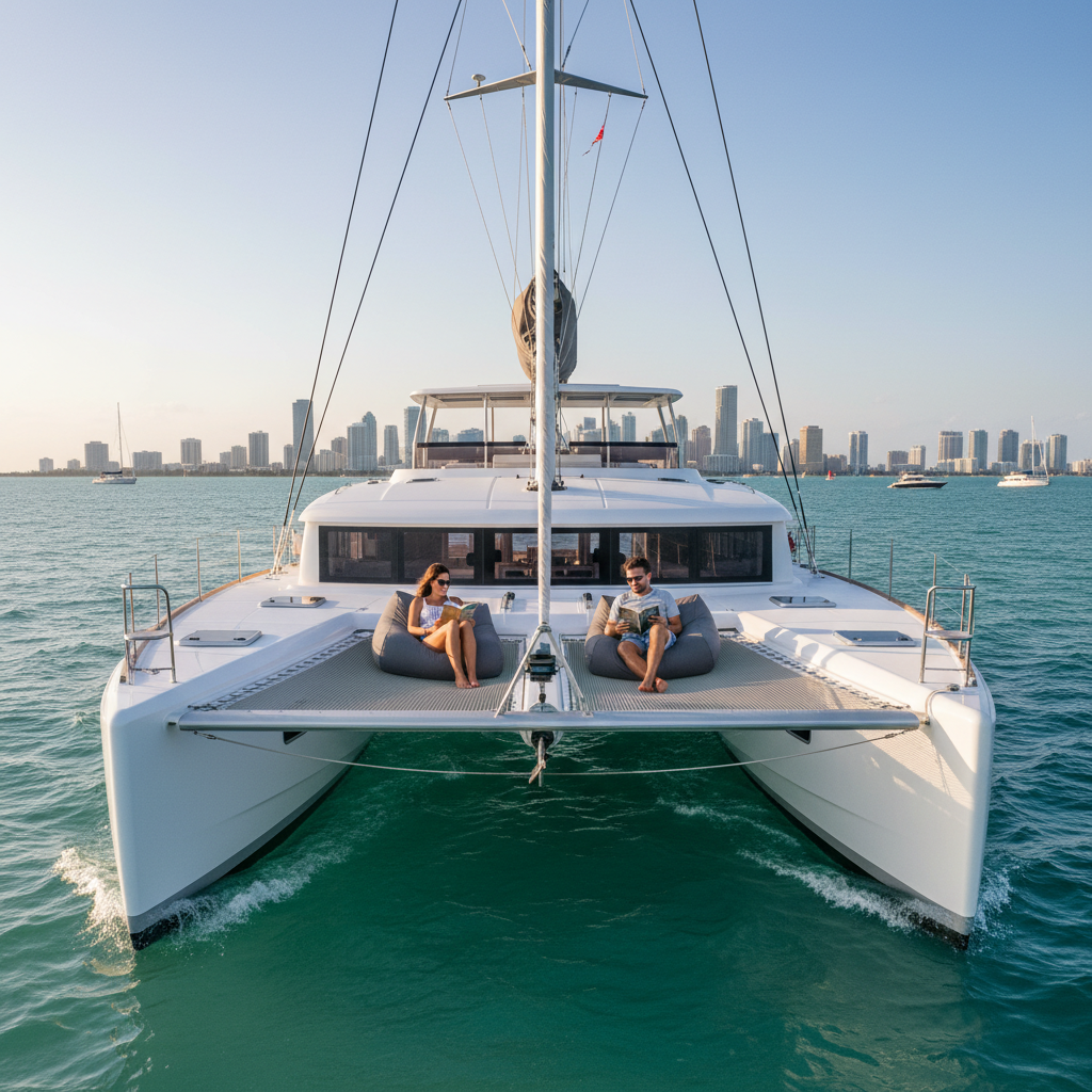 Catamaran Charters in Miami – Stable & Spacious Sailing | Private Charters & Sunset Tours!