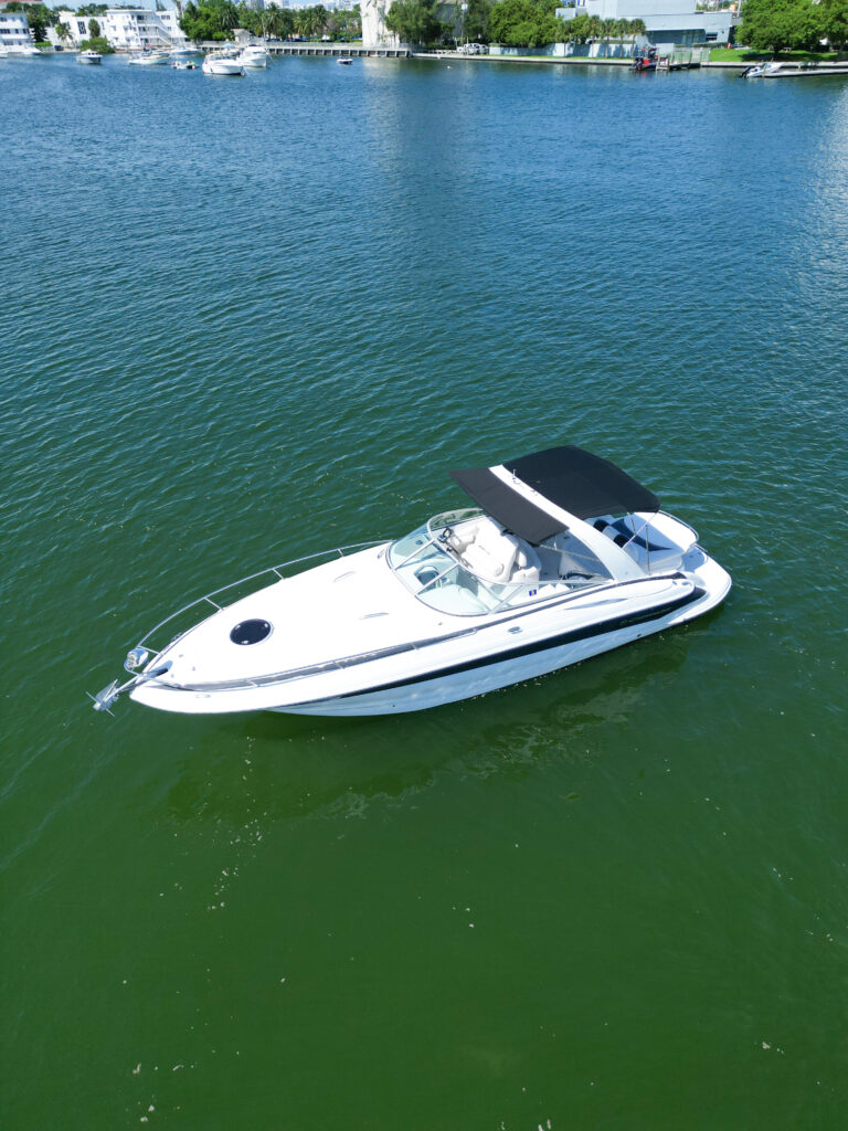 33ft Crownline “Estelita” Yacht Charter from Aquasol on Indian Creek, Miami Beach 10 %Miami Yacht Rentals%