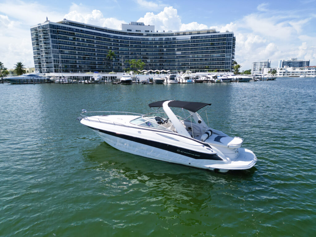 33ft Crownline “Estelita” Yacht Charter from Aquasol on Indian Creek, Miami Beach 6 %Miami Yacht Rentals%