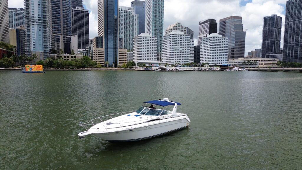 45ft Sea Ray Sundancer Yacht Charter Miami | 45ft Day & Night Cruise 🌙 6 %MAlquiler de yates en Miami%