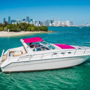 50ft Sea Ray “The Last Fling” – Luxury Pink Yacht Charter | Miami | Feeling Yachty $1000