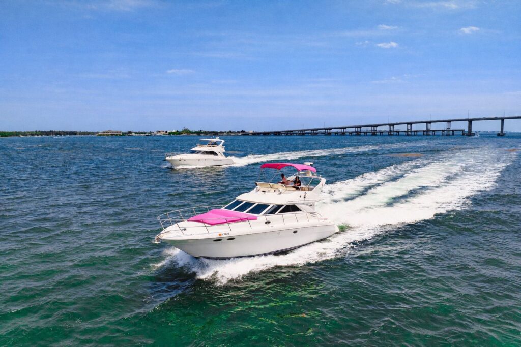 HORIZON Pink Miami Yacht Charter | Luxury Pink Yacht Rental 1 %Miami Yacht Rentals%