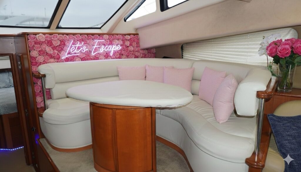 Silverton 50 ft Pink Escape Yacht — Regal Marina (Miami River) • Pink Yacht Charter 1 %Miami Yacht Rentals%