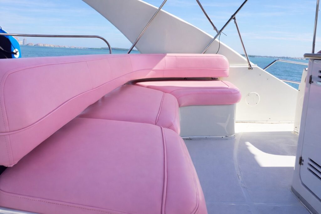 Silverton 50 ft Pink Escape Yacht — Regal Marina (Miami River) • Pink Yacht Charter 8 %Miami Yacht Rentals%