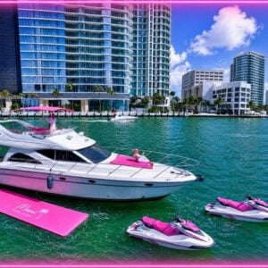 Silverton 50 ft Pink Escape Yacht — Regal Marina (Miami River) • Pink Yacht Charter