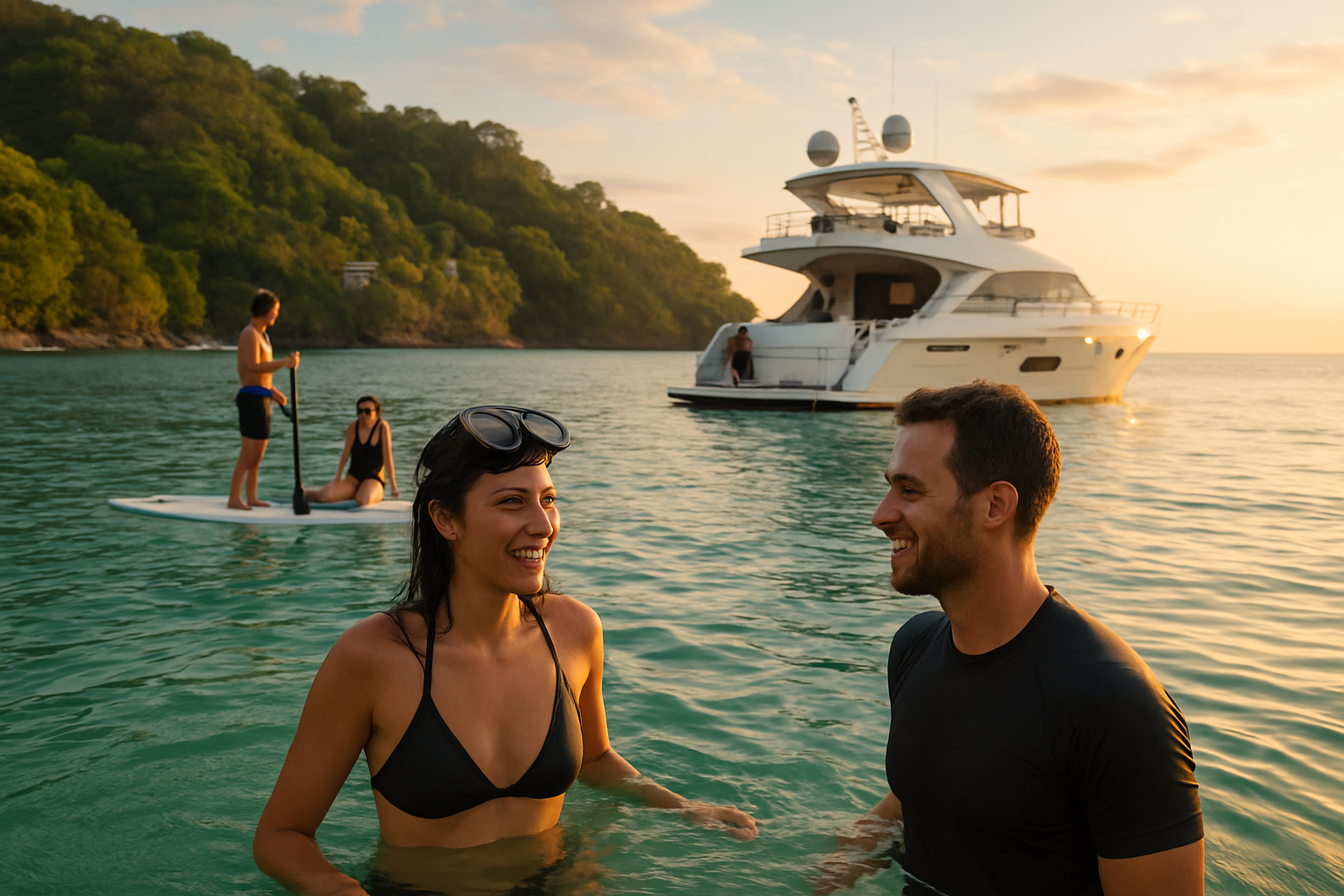 Afternoon Anchor at Playa Cacique — snorkeling, paddleboards, sunset
